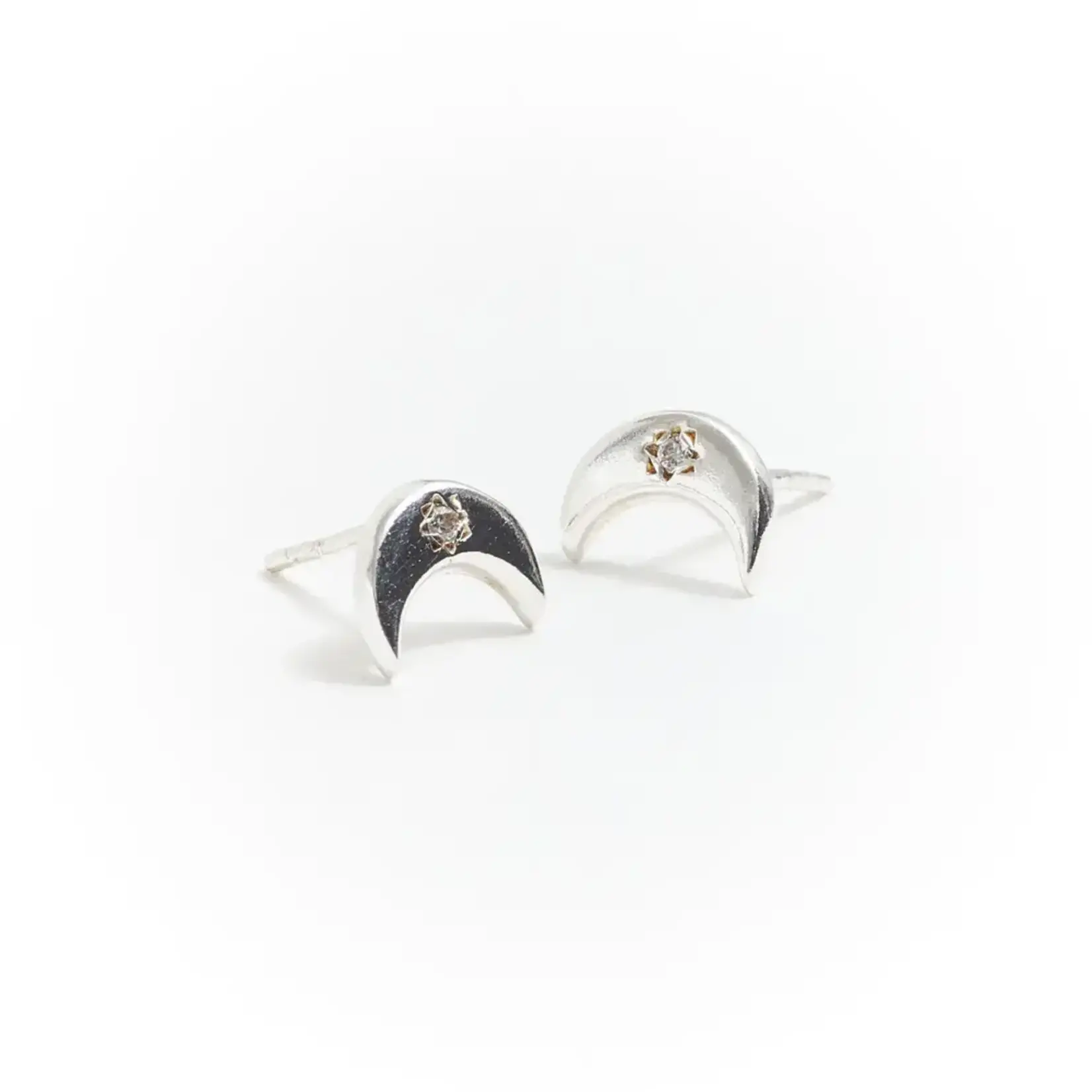 Matr Boomie Jivala Crescent Moon Earrings- Sterling Silver