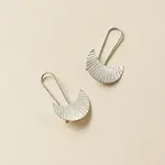 Matr Boomie Bairavi Crescent Moon Drop earrings- Silver