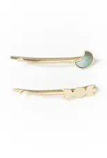 Matr Boomie Chandra Moon Phase Bobby Pins Set of 2 - Mother of Pearl