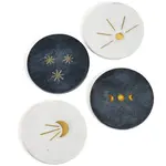 Matr Boomie Indukala Moon Phase Coasters- Black, White, Set of 4