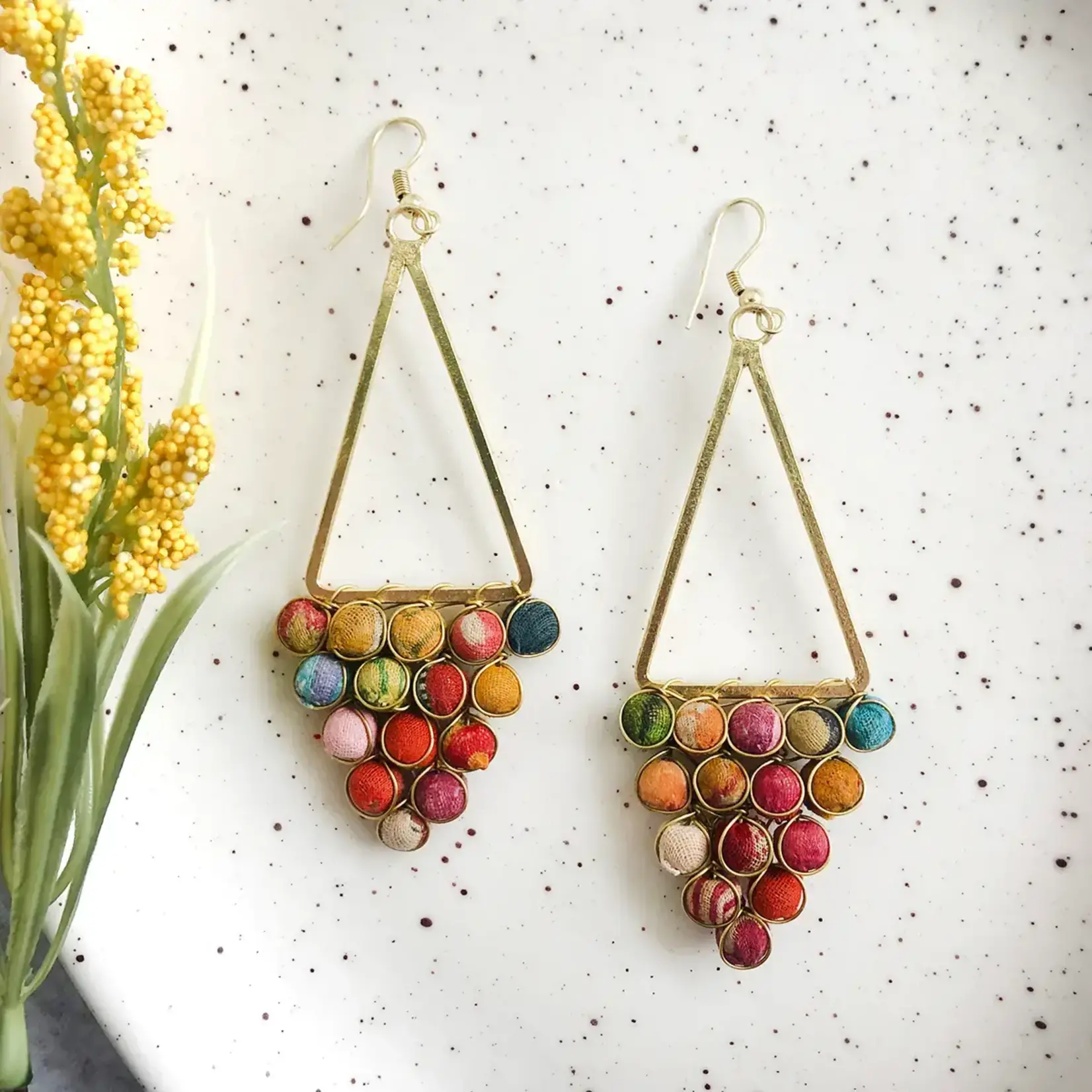 World Finds Kantha Reflective Chandeliers