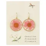 ZAD Pink Chrysanthemum Dried Flower Earrings