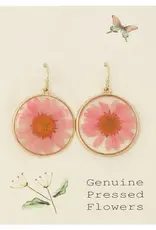ZAD Pink Chrysanthemum Dried Flower Earrings