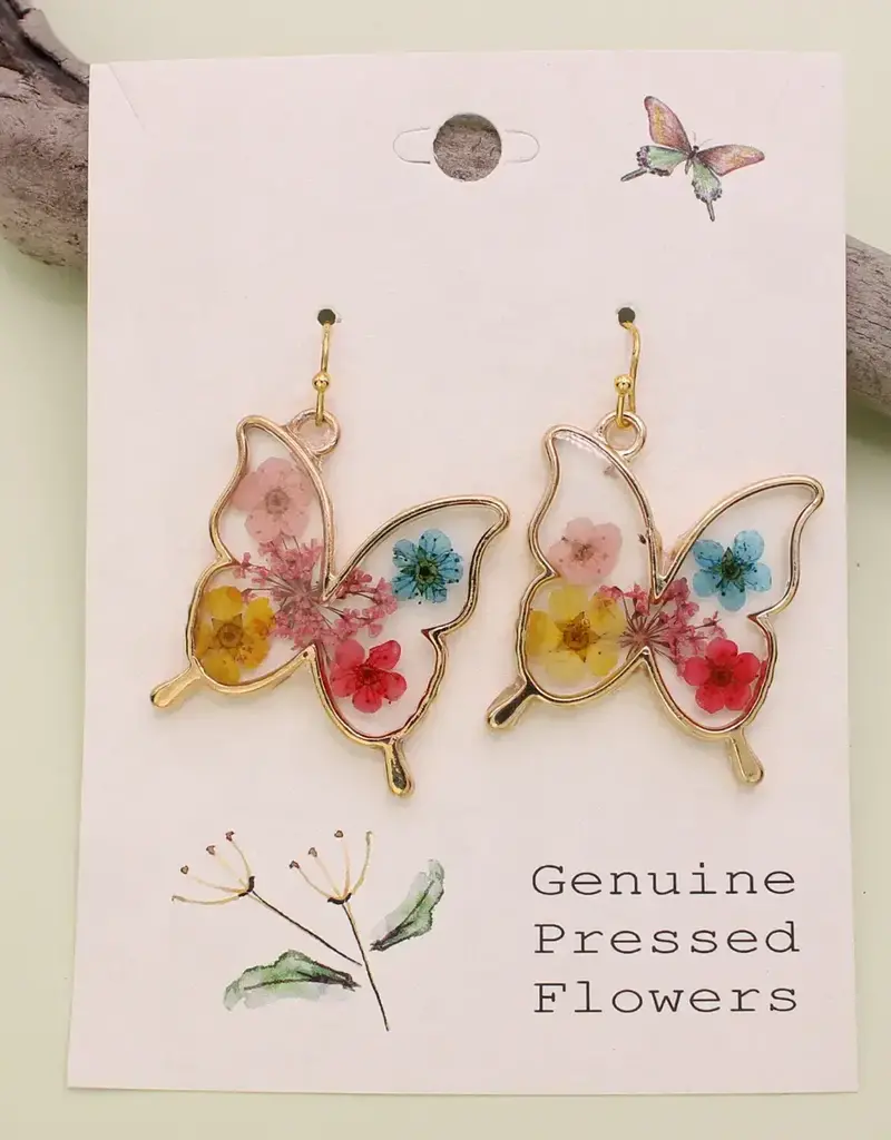 ZAD Butterfly Bouquet Dried Flower Earrings
