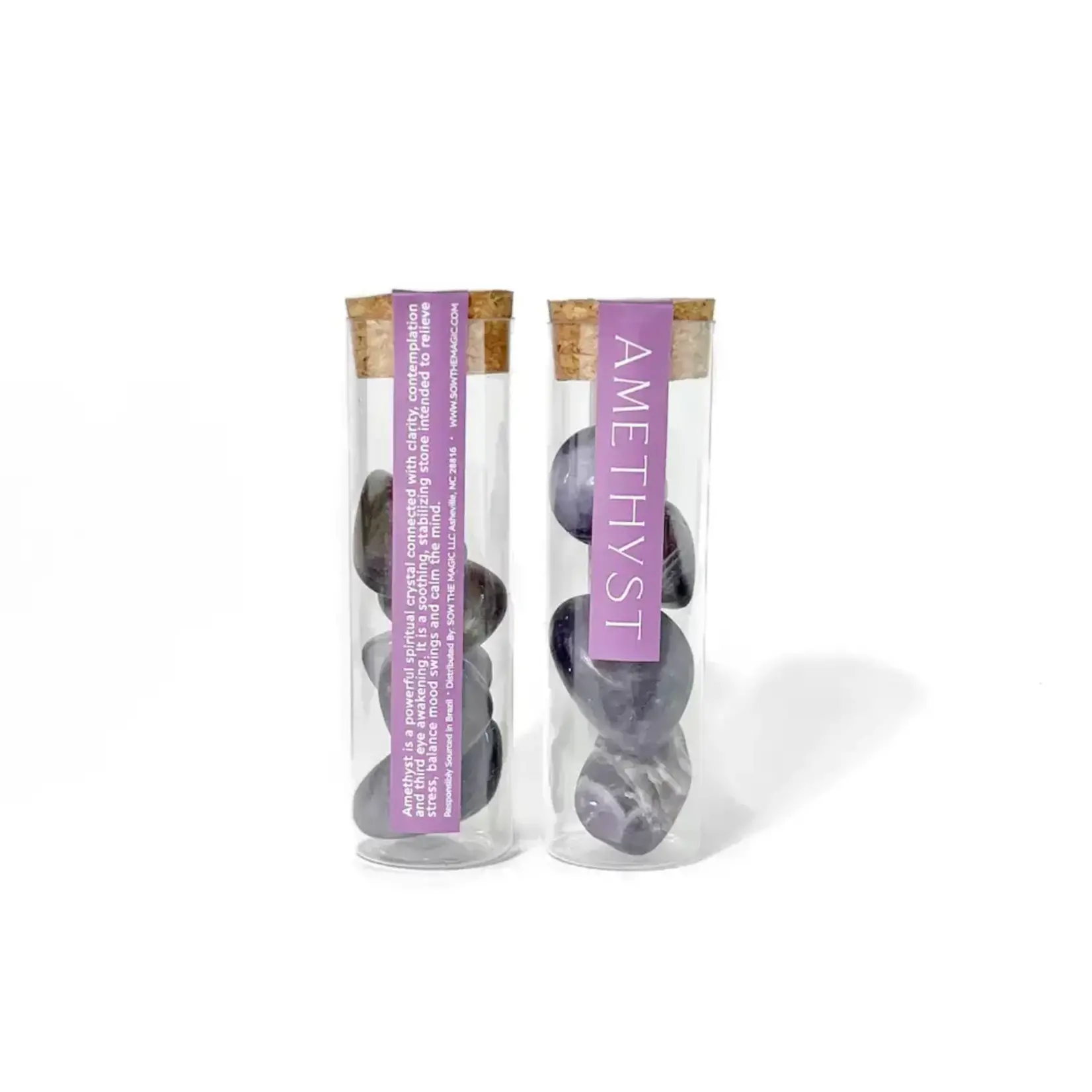 Sow The Magic Natural Amethyst Tumbled Gemstones Intention Vial