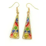 Dunitz & Co Beaded Rainbow Triangle Swirl Earrings