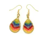 Dunitz & Co Beaded Rainbow Wire Teardrop Earrings