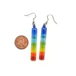 Dunitz & Co Long Rainbow Glass Stick Earrings