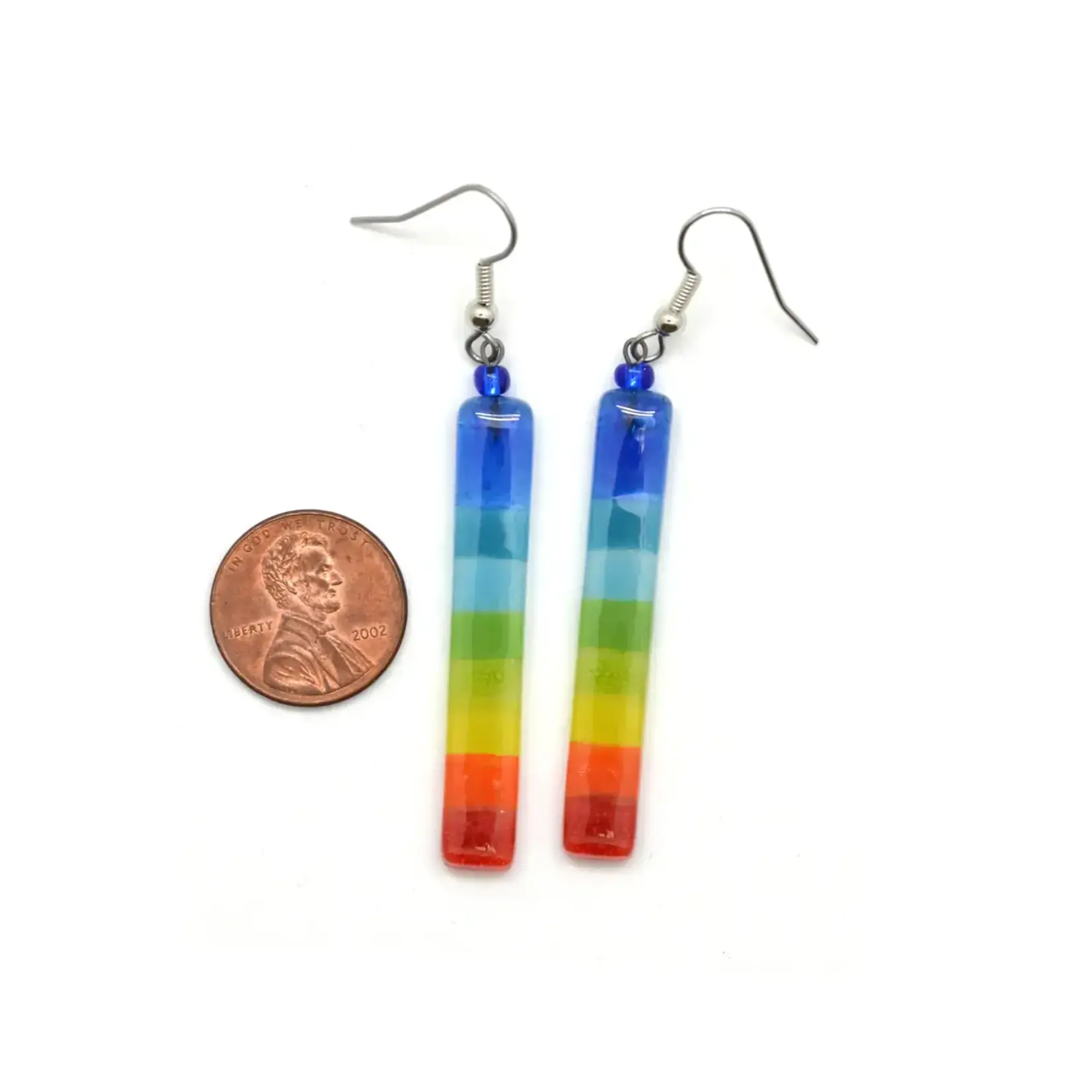 Dunitz & Co Long Rainbow Glass Stick Earrings