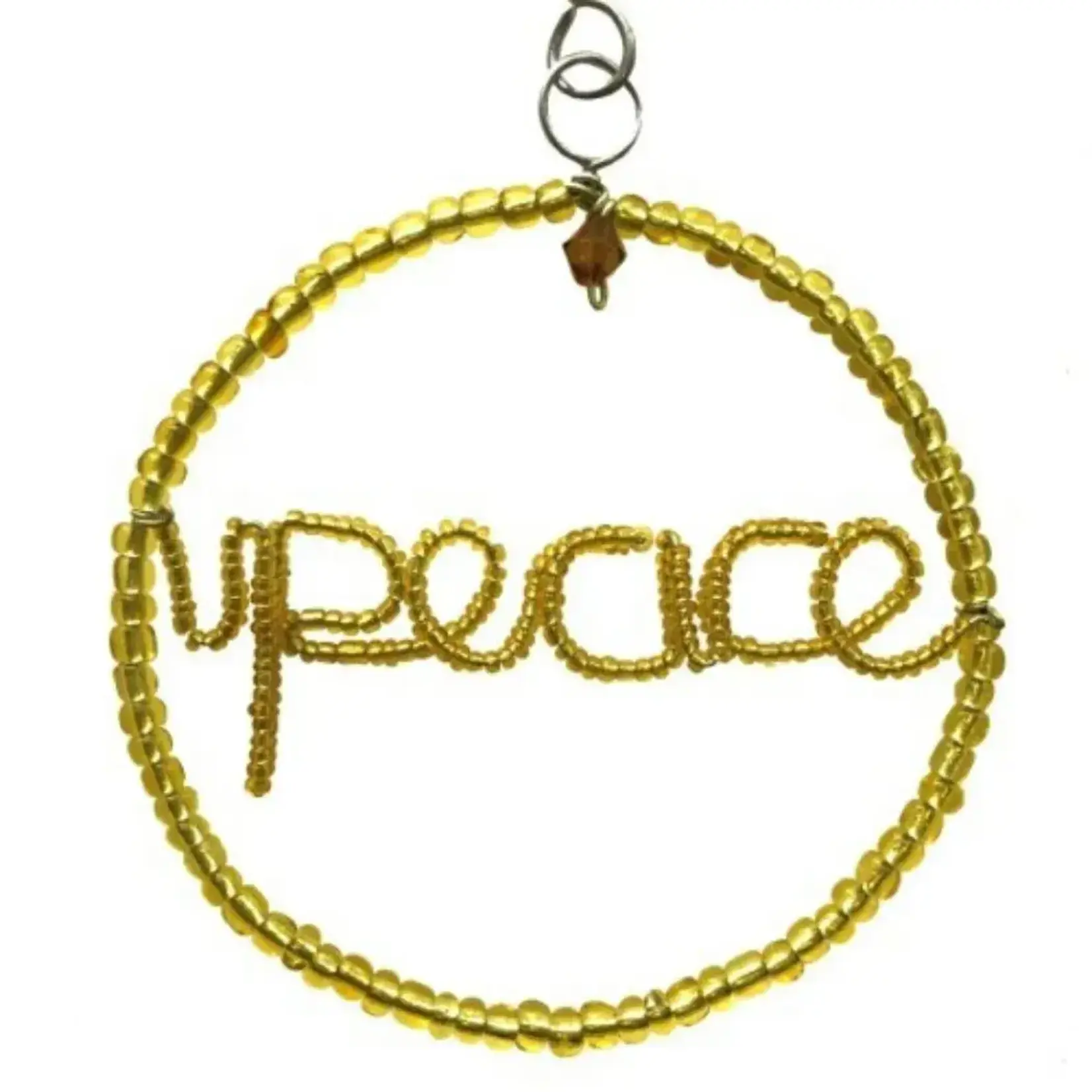 Unique Batik Peace, Love, Joy Beaded Wire Ornaments