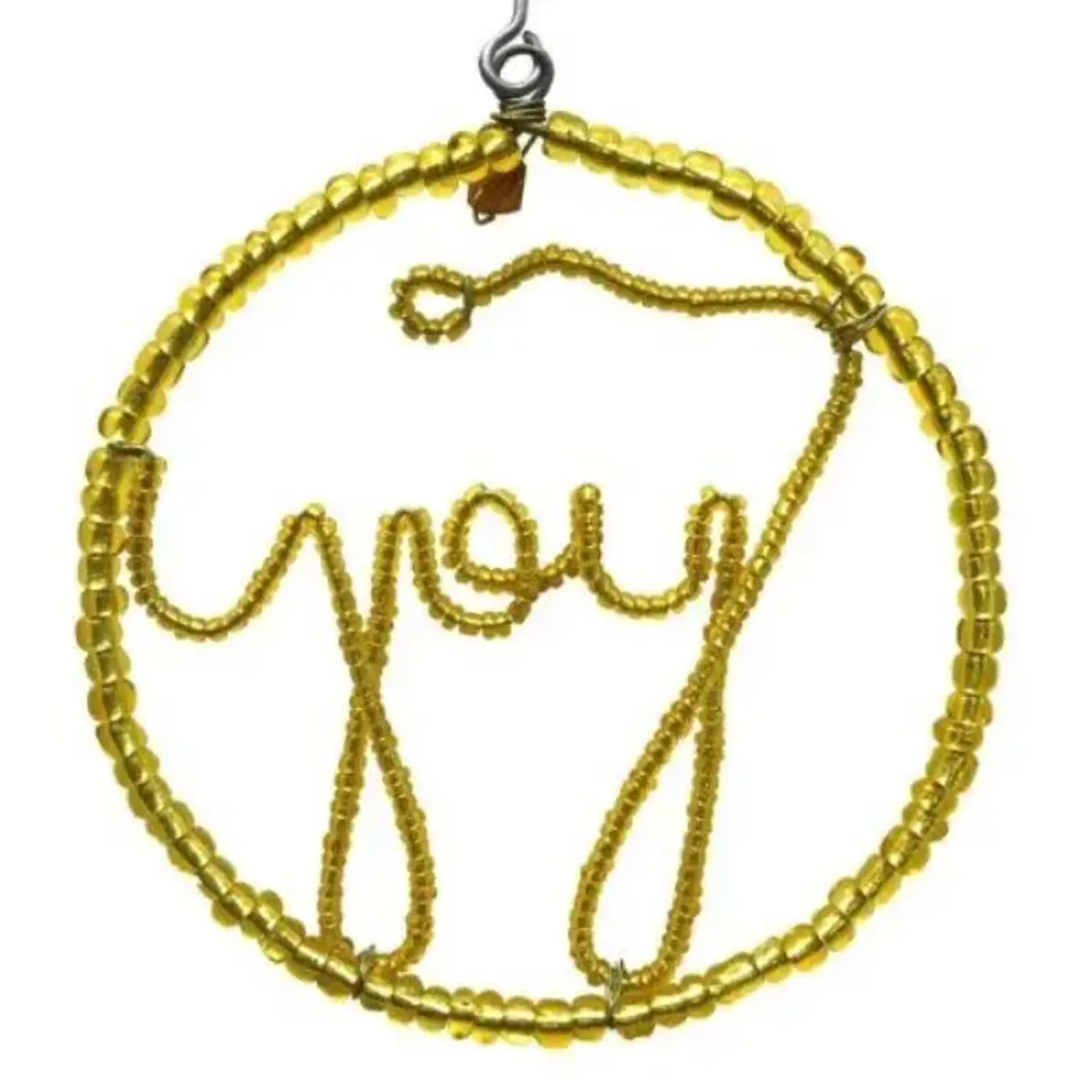 Unique Batik Peace, Love, Joy Beaded Wire Ornaments