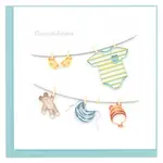 Quilling Card Baby Clothesline Quilled Card