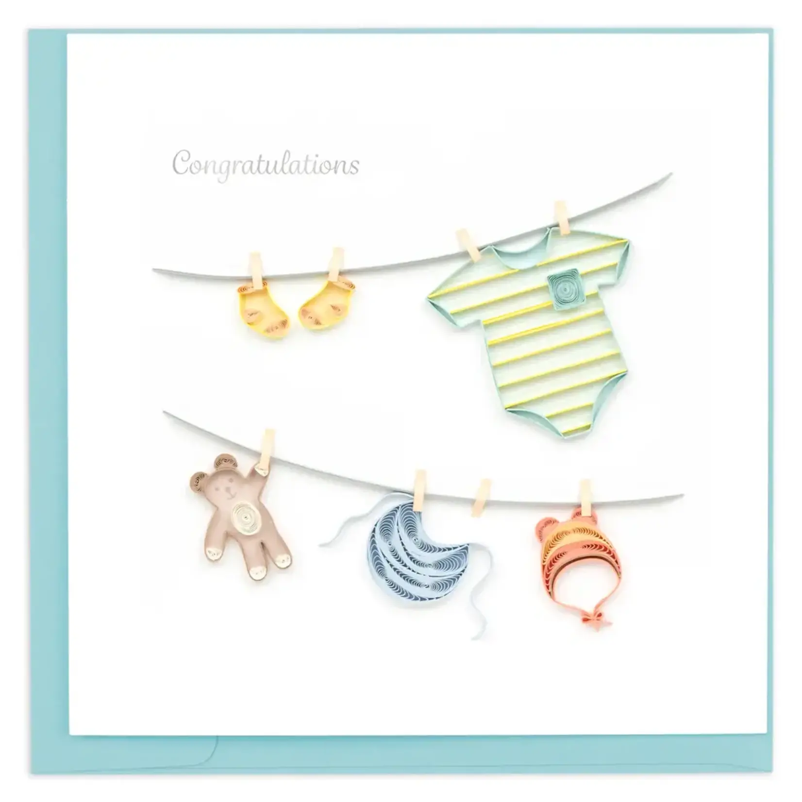 Quilling Card Baby Clothesline Quilled Card