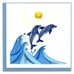 Quilling Card Jumping Dolphins Quilled Card