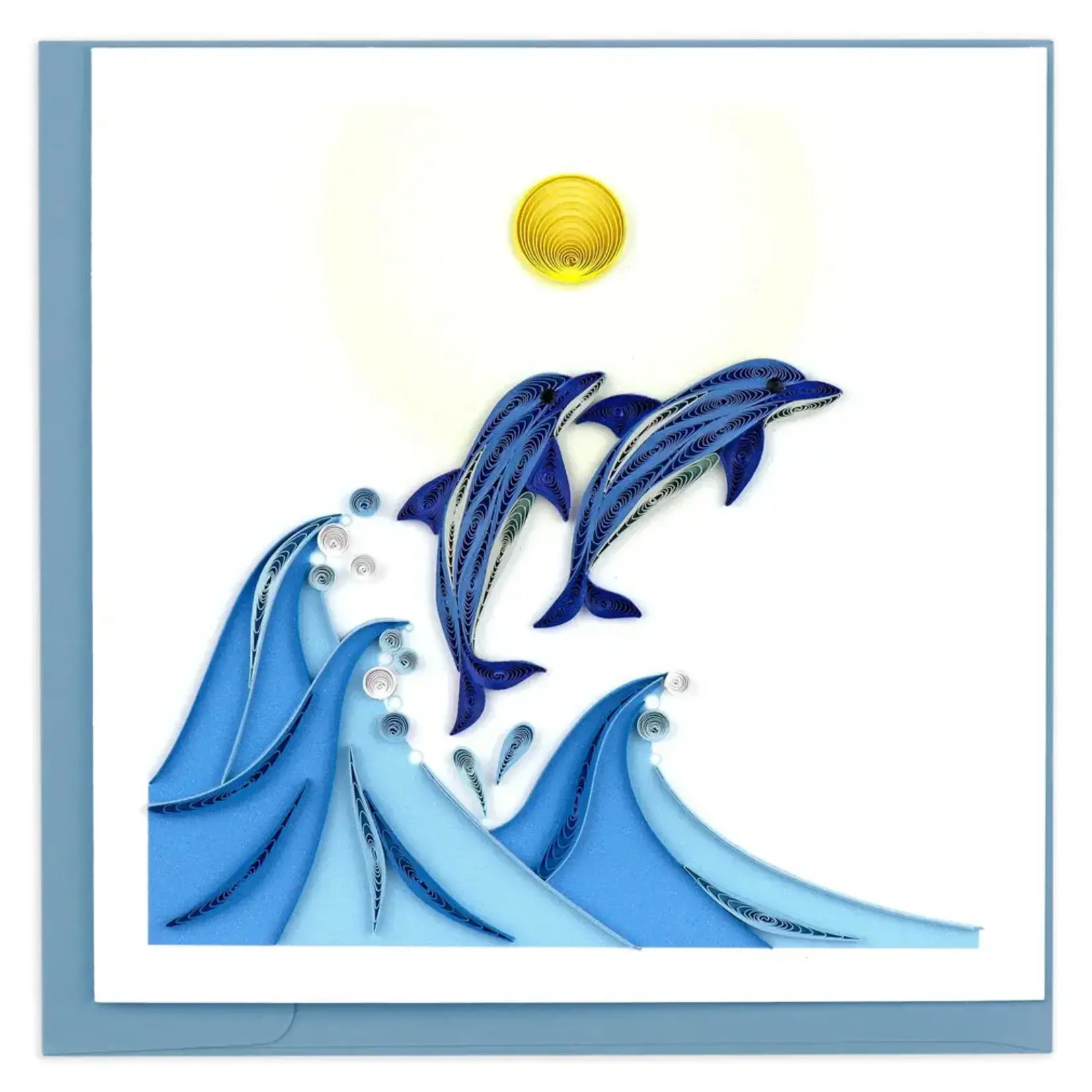 Quilling Card Jumping Dolphins Quilled Card