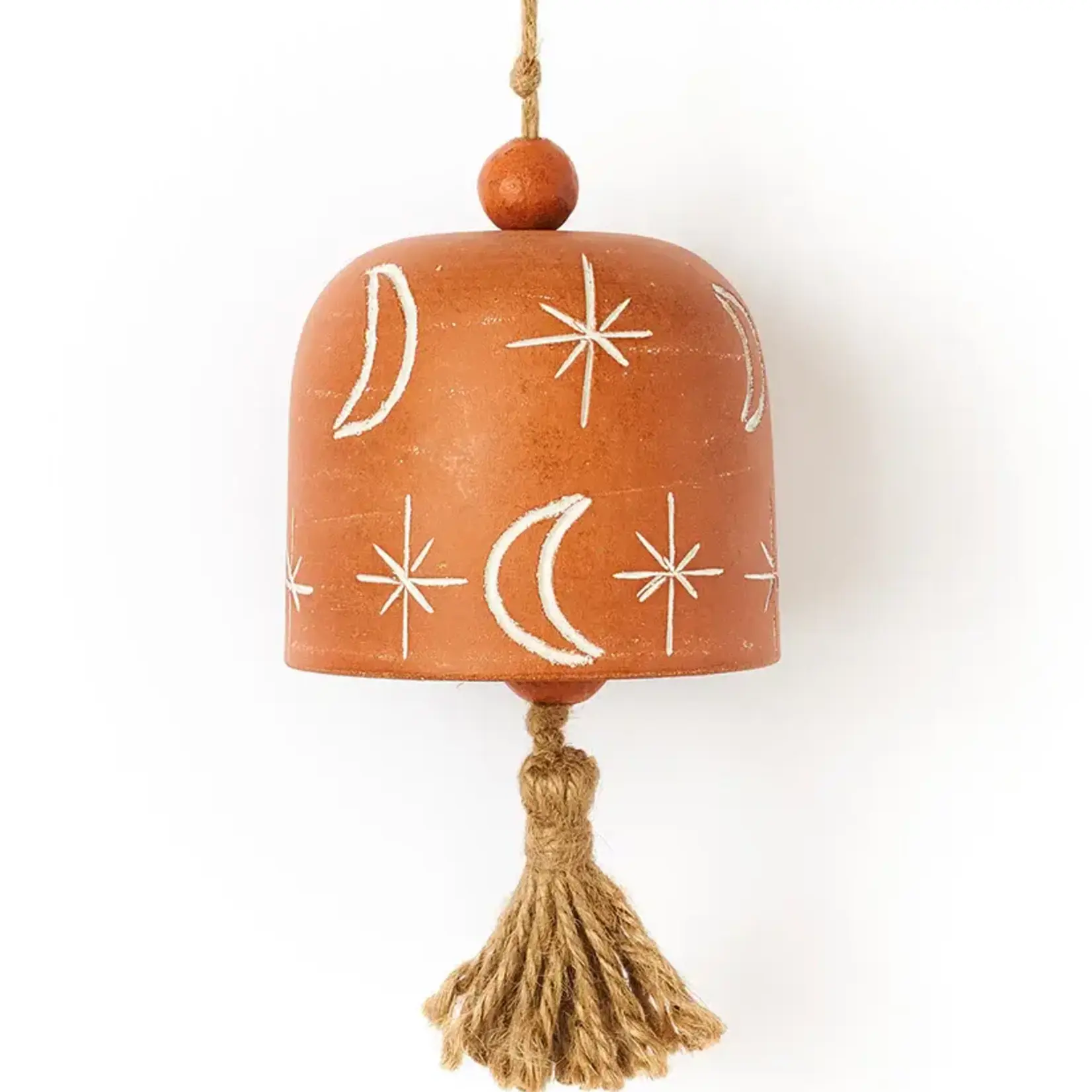 Matr Boomie Vasanta Moon and Stars Wind Chime- Terracotta