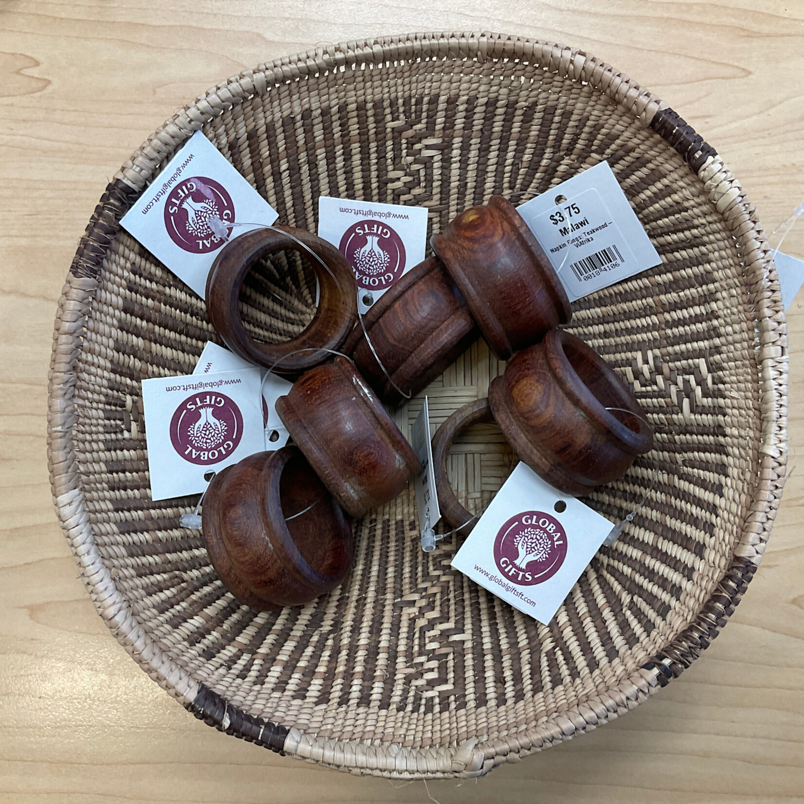 ViAfrika Napkin Rings: Teakwood- ViAfrika