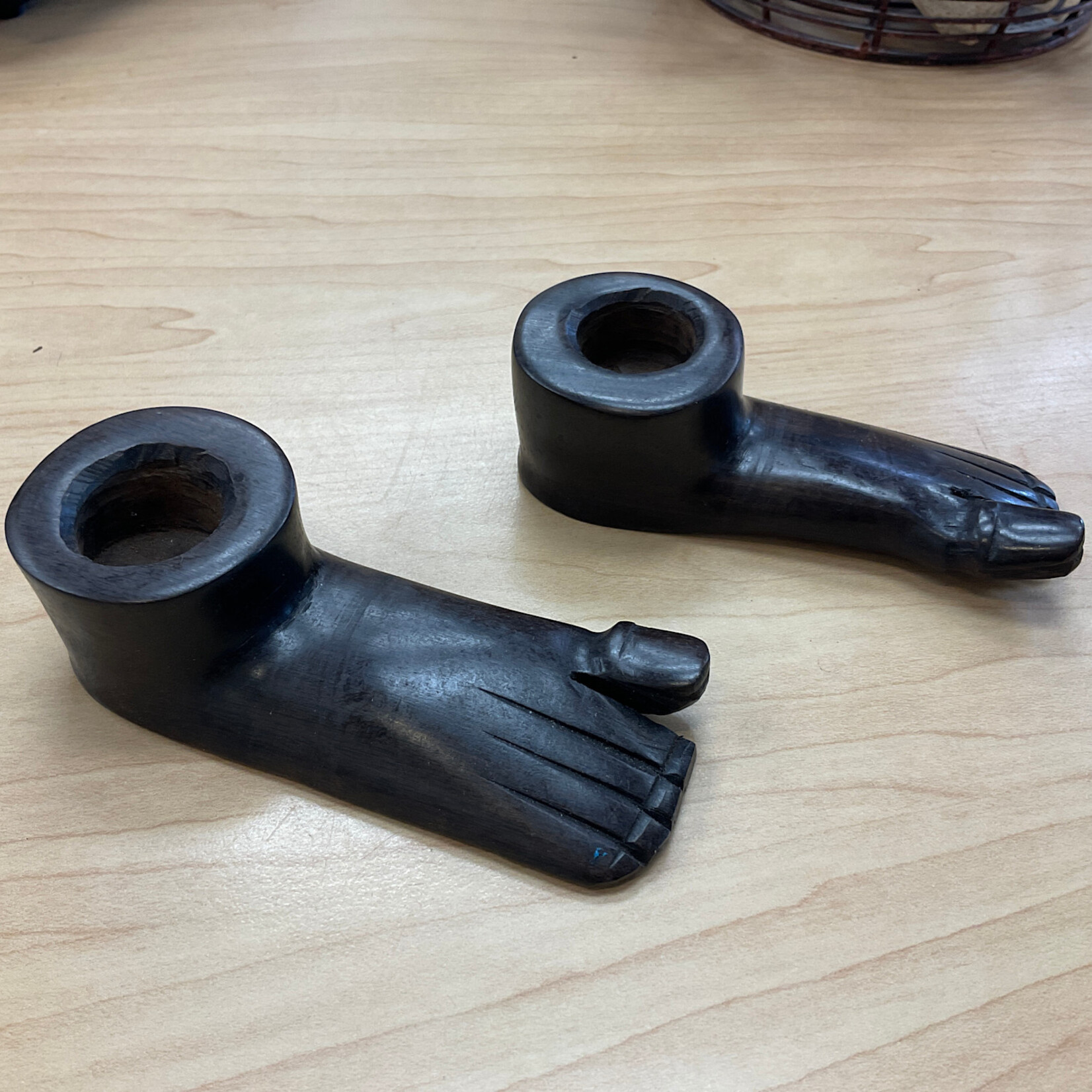 ViAfrika Candle Holders: Wood Finished- Feet (set of 2) - ViAfrika