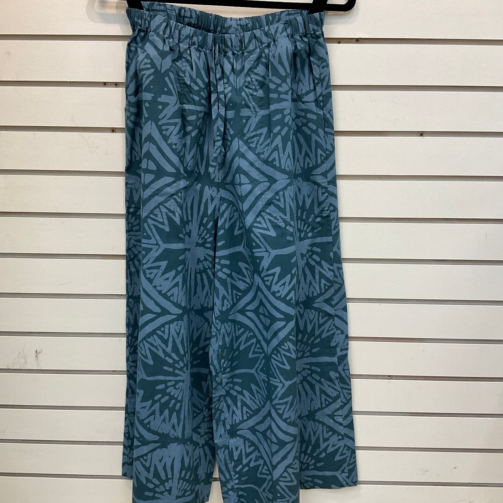 Global Mamas Trousers- Crop: Radiance- Teal- Organic - S