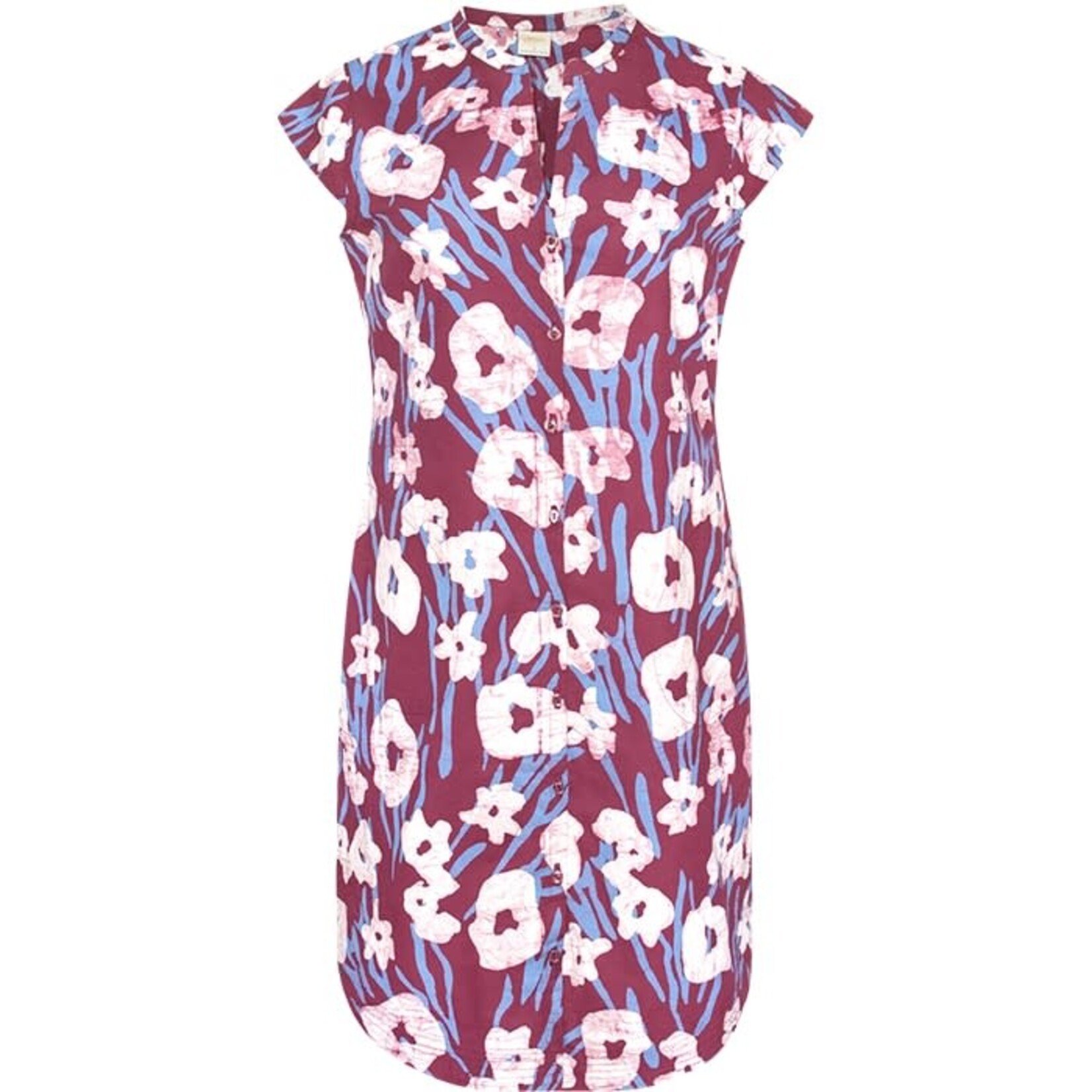 Global Mamas Harbor Dress: Painted Floral - Magenta- Organic- M