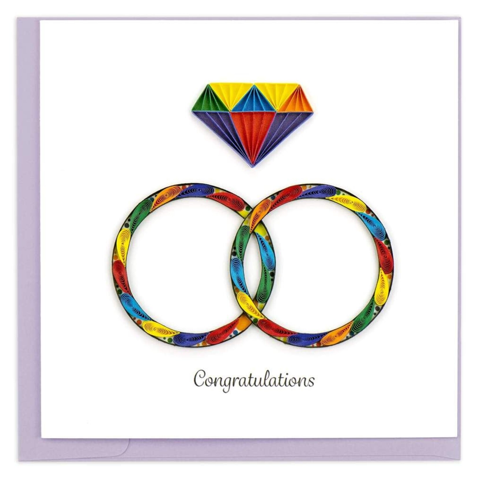 Quilling Card Rainbow Wedding Rings Quilling Card