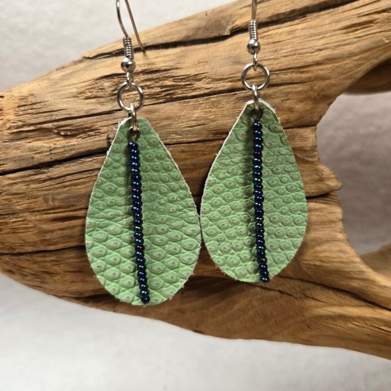 Pink Ginkgo Designs Leather Earrings*