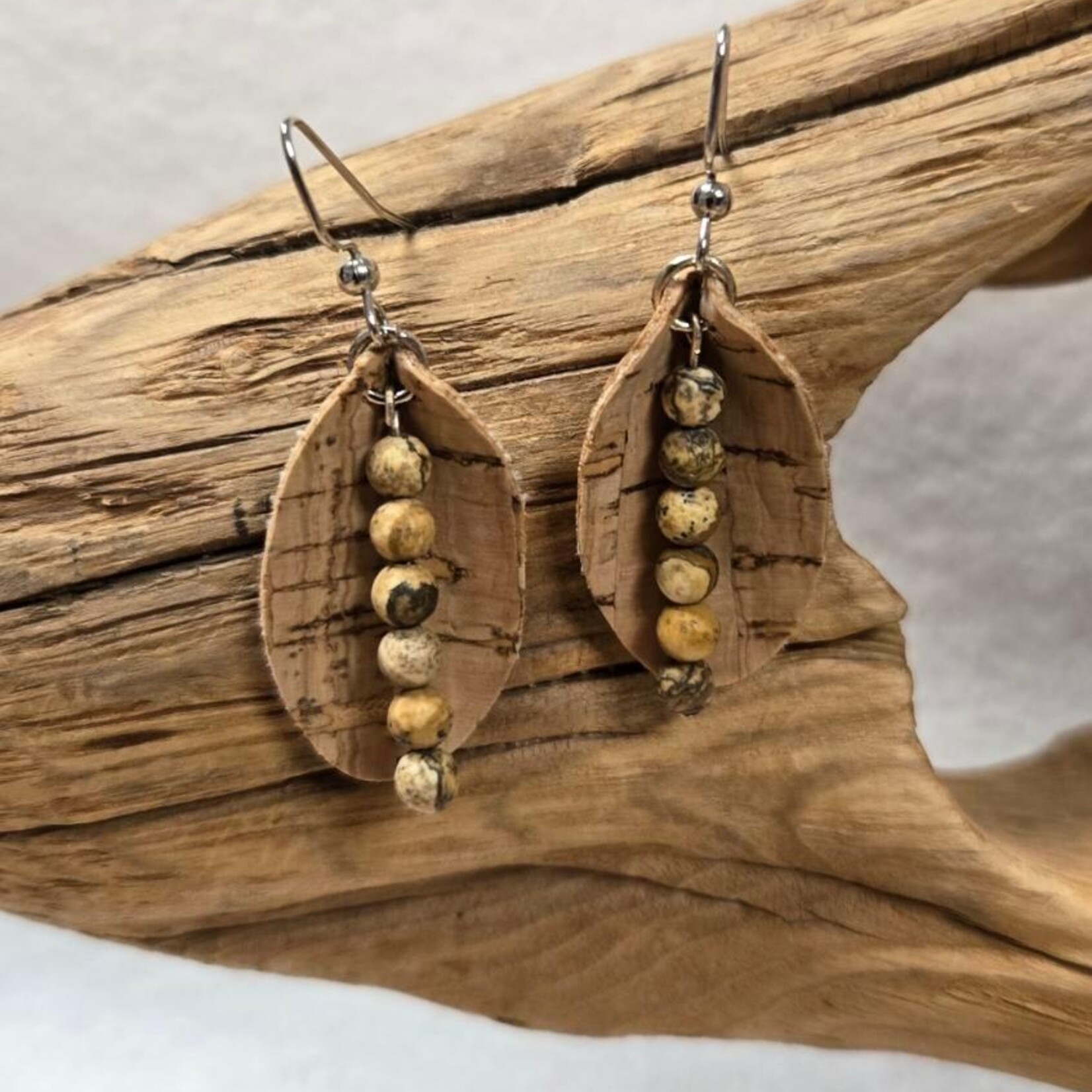 Pink Ginkgo Designs Leather Earrings*