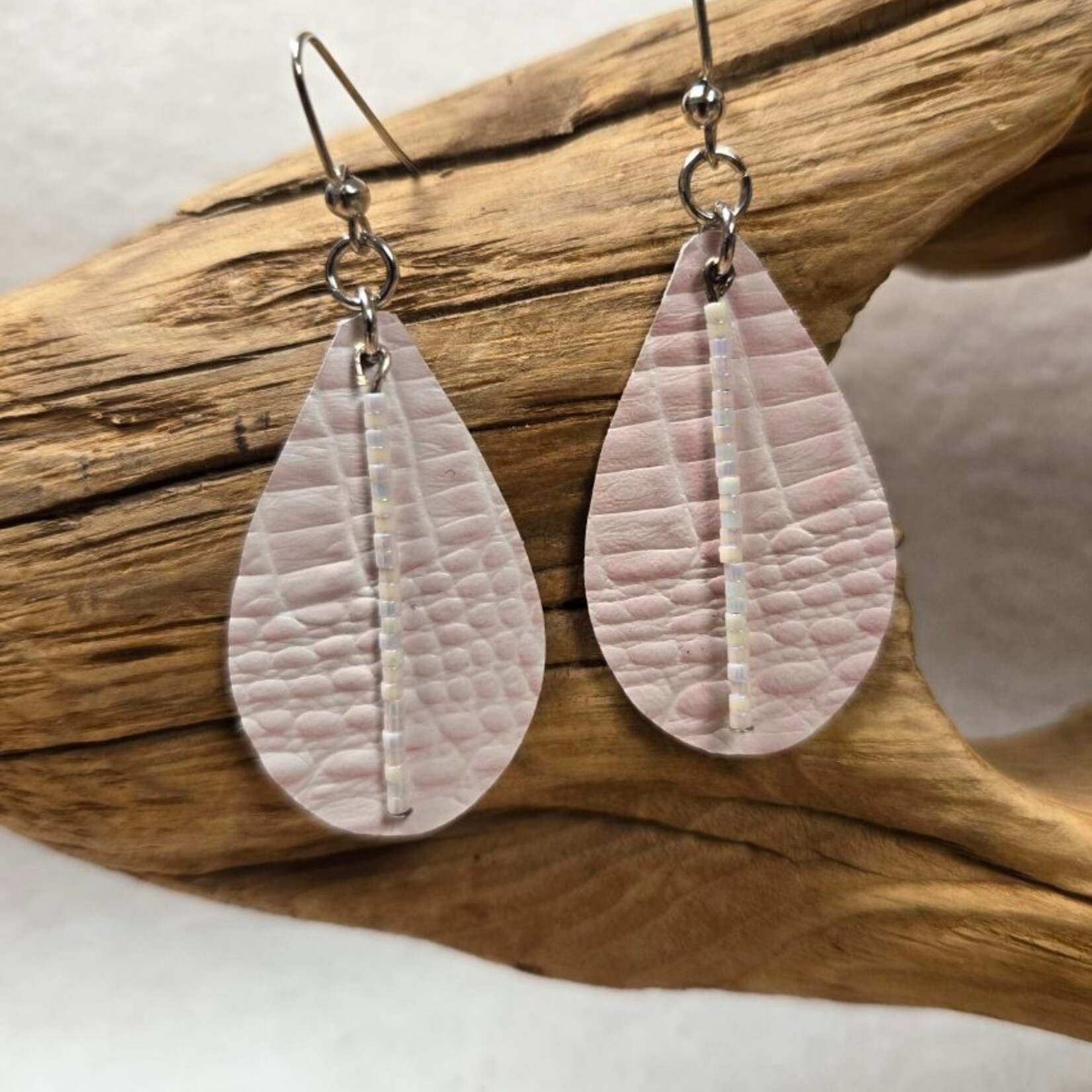 Pink Ginkgo Designs Leather Earrings*