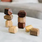 Ten Thousand Villages Upcycled Wood Stacking Stones- Set of 9