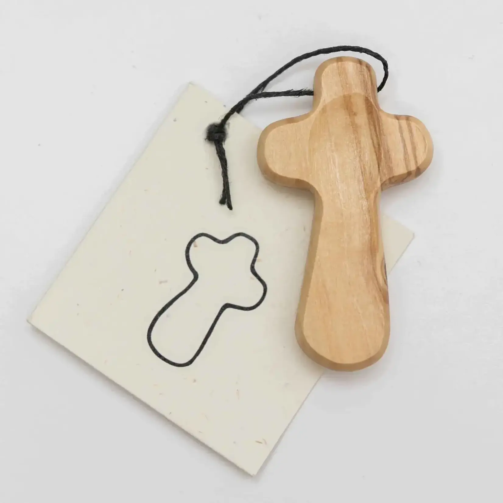 Ten Thousand Villages Duea Olive Wood Pocket Prayer Cross