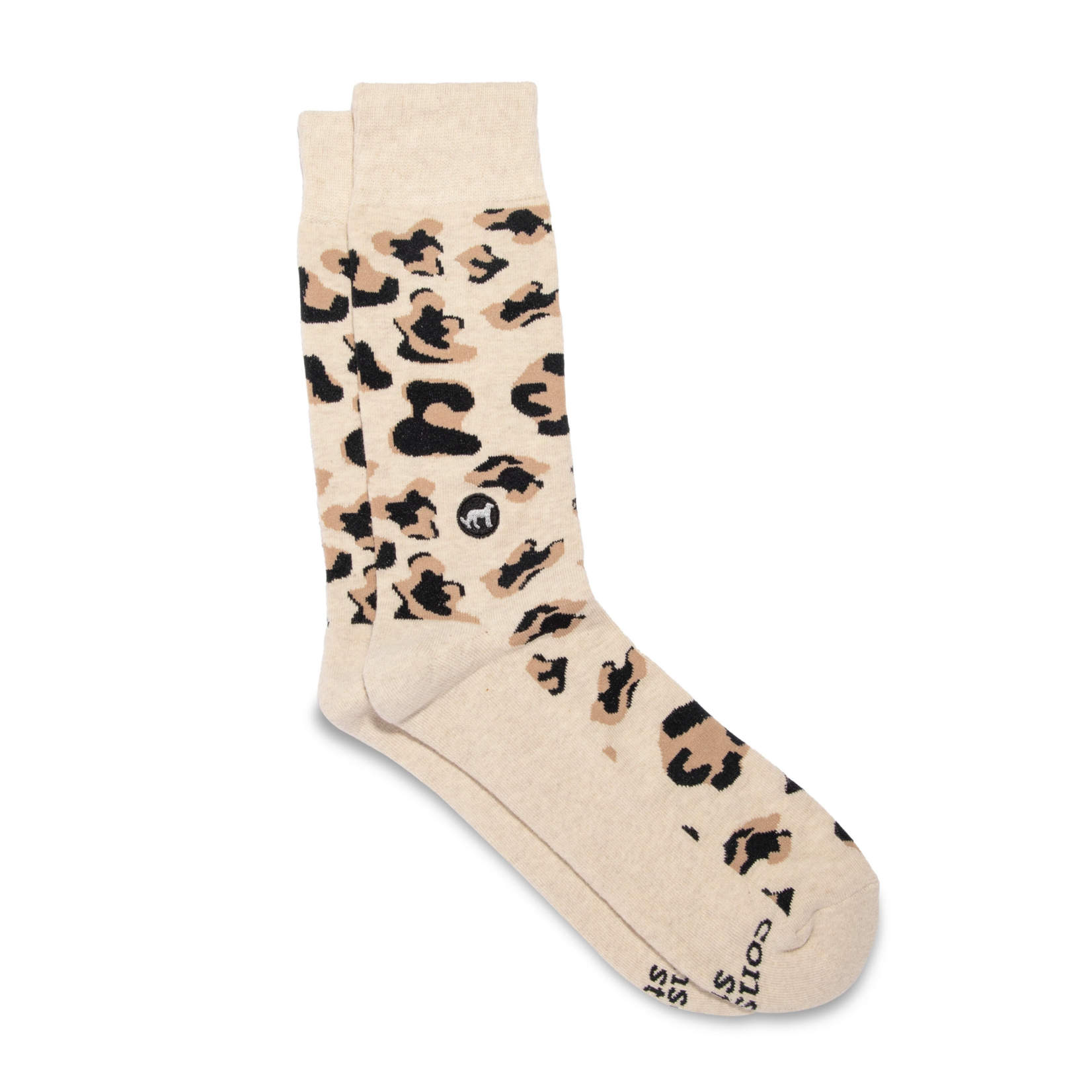 Conscious Step Socks that Protect Cheetahs: Beige- Medium
