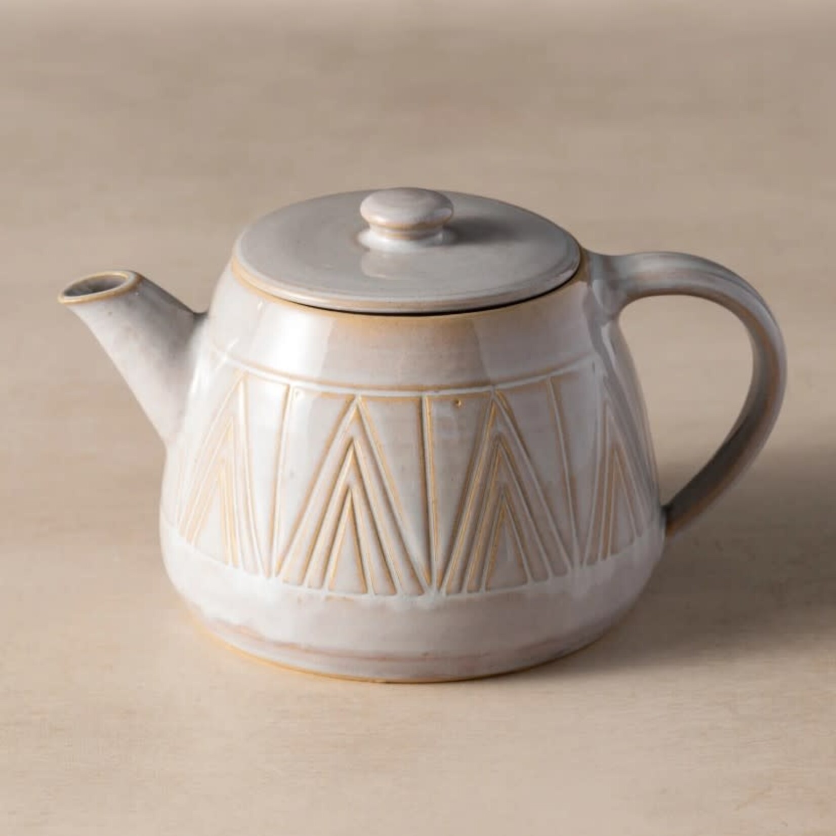 Ten Thousand Villages Mountain Peaks Ceramic Teapot