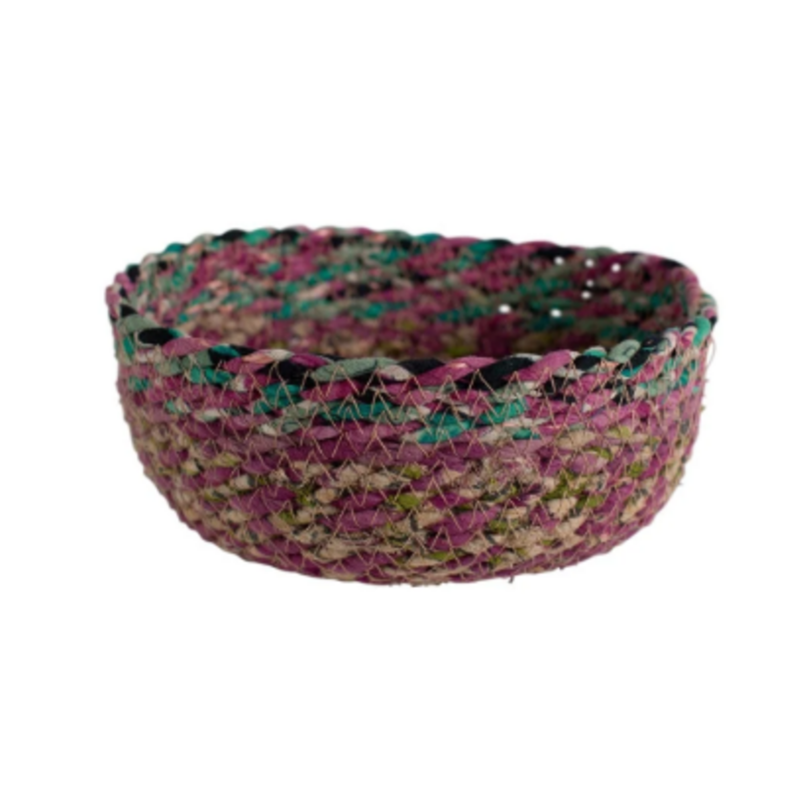 Ten Thousand Villages Swirling Sari Basket 6.5 in D
