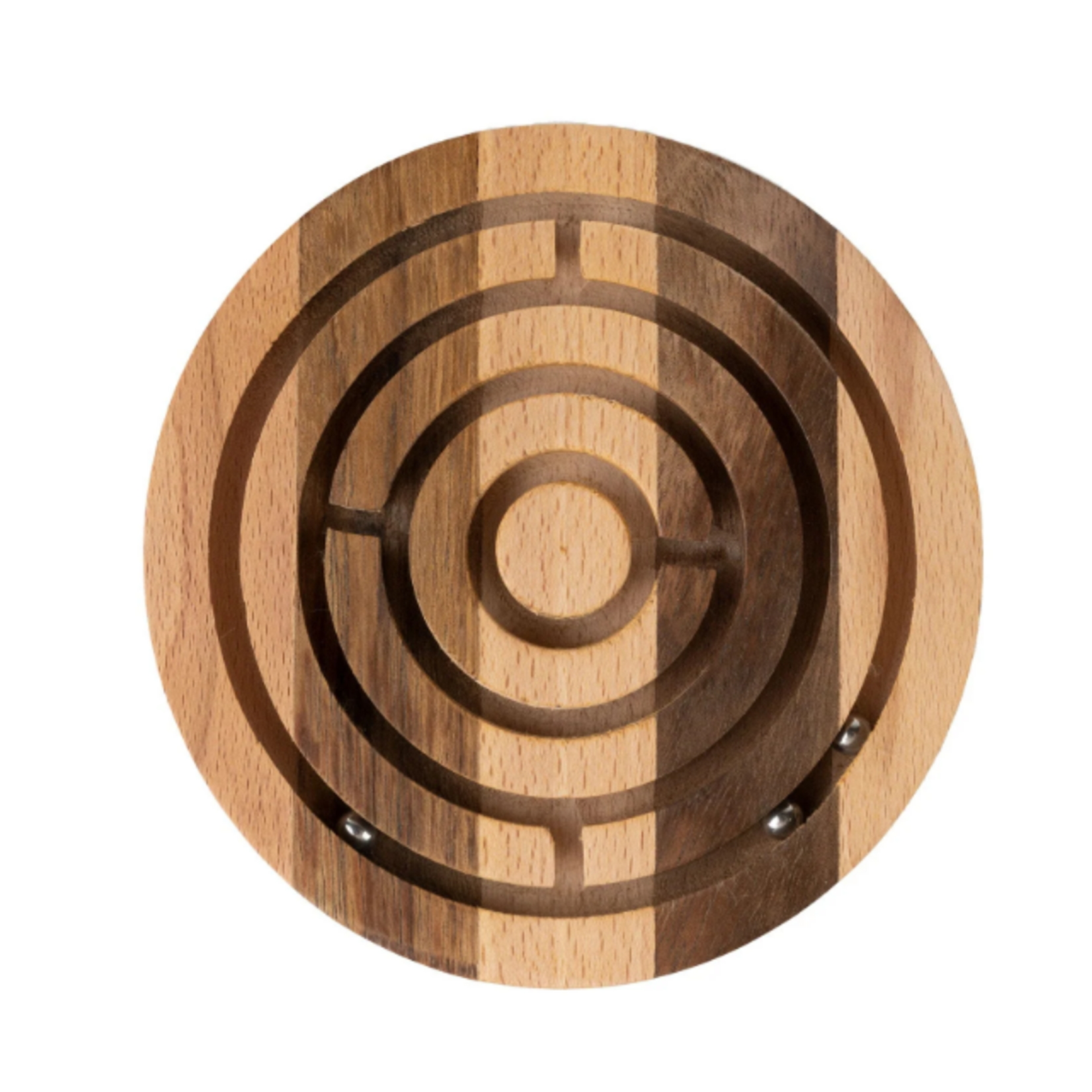 Ten Thousand Villages Round Maze Wooden GAme 6D