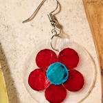Ten Thousand Villages Pula Capiz Flower Dangle Earrings