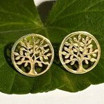 Women's Peace Collection Tree of Life Post Earrings - Brass