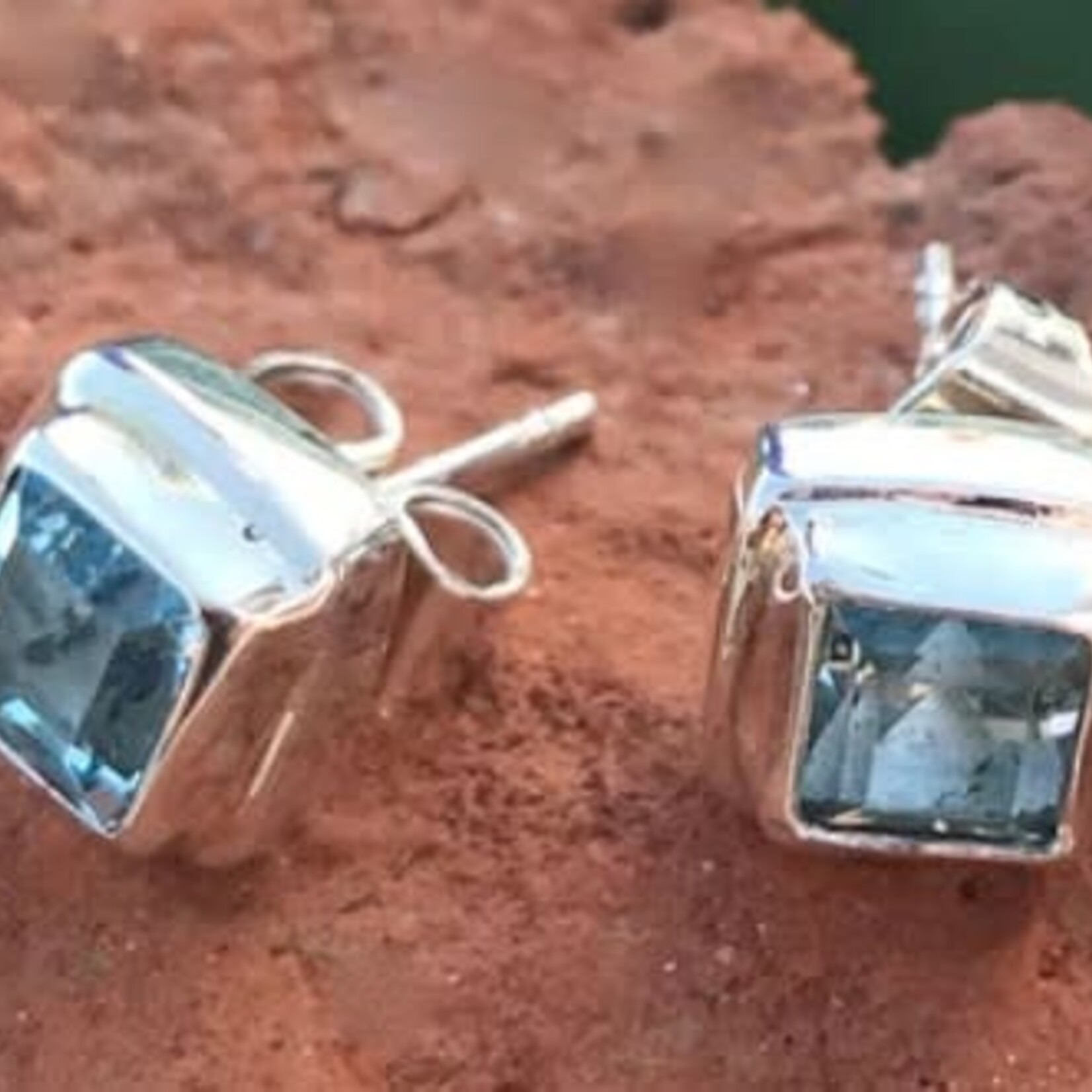 Women's Peace Collection Blue Topaz Biru Studs