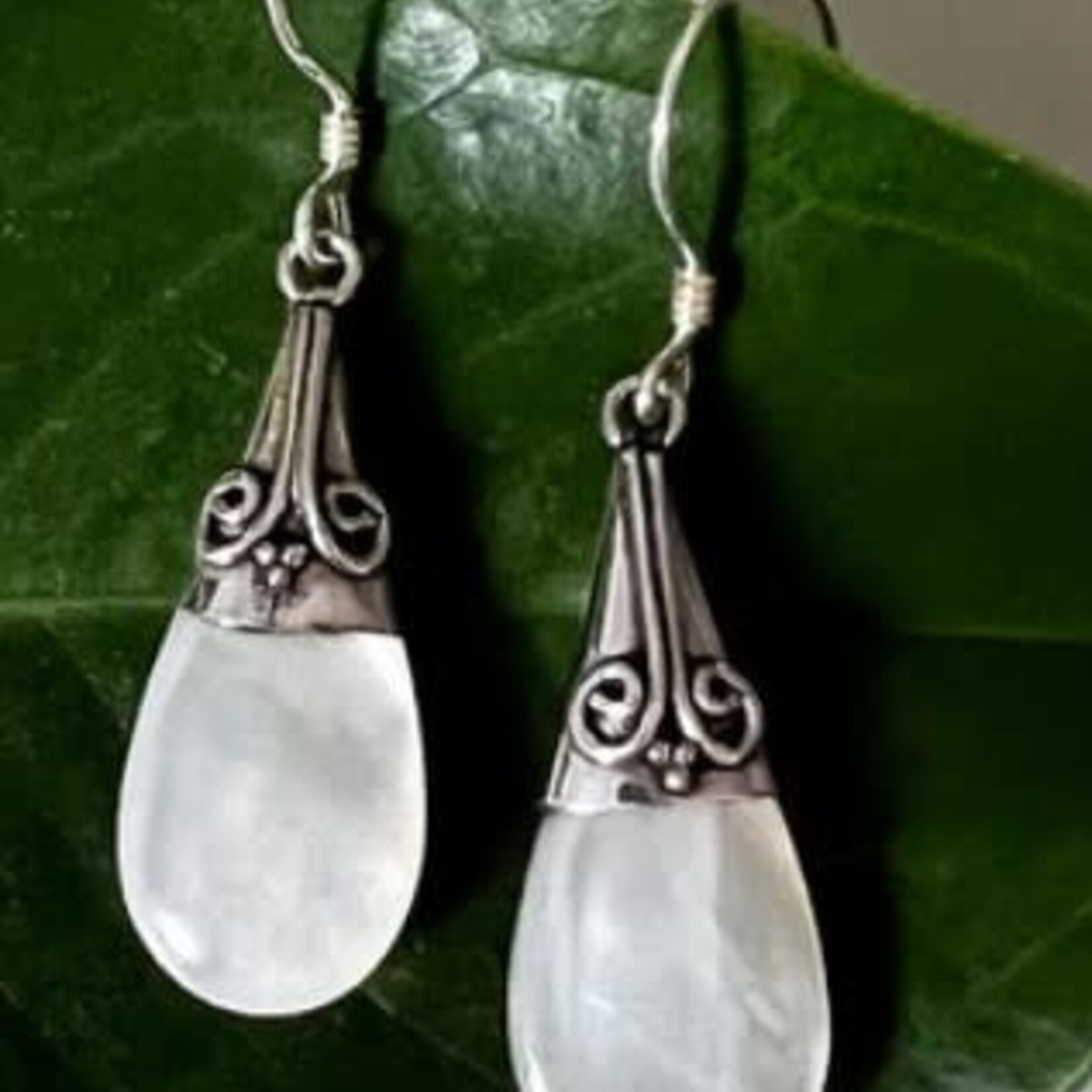 Women's Peace Collection Mother of Pearl Filgree Earrings - Sterling  Silver