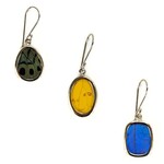 Minga Imports Butterfly Earrings, Assorted Colors, Alpaca Silver