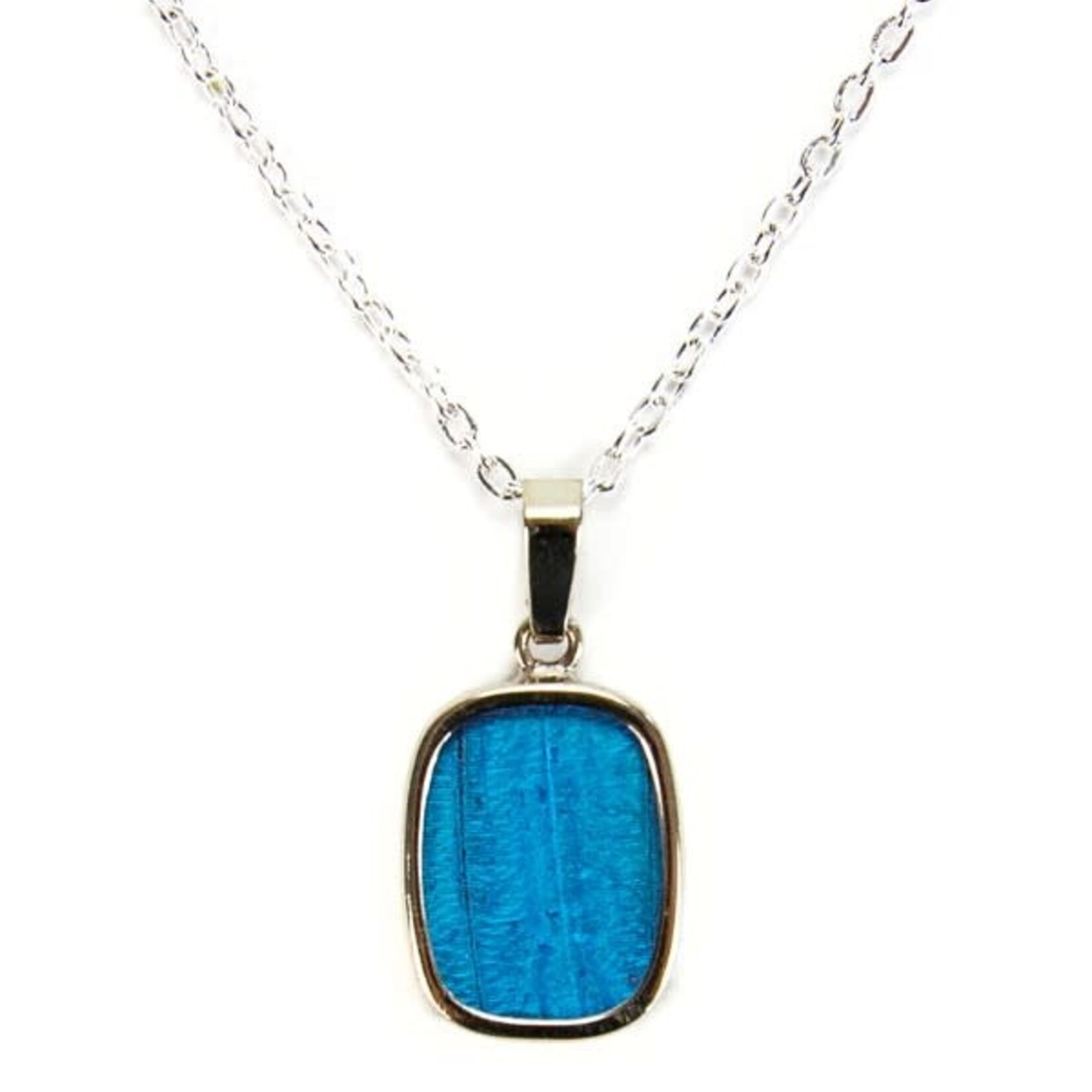 Minga Imports Butterfly Necklace, Assorted Colors, Alpaca Silver