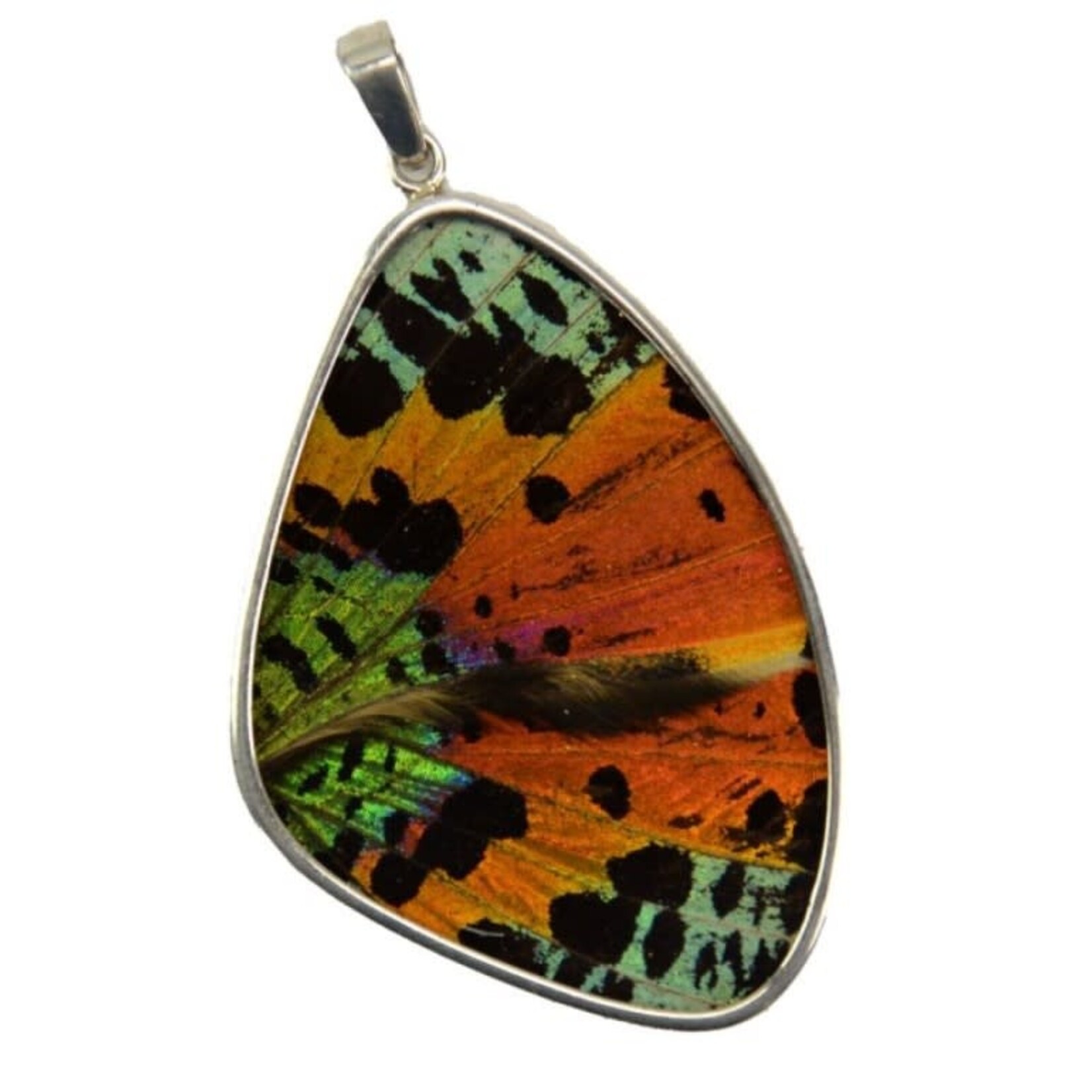 Minga Imports Butterfly Pendant, Assorted Colors, Sterling Silver