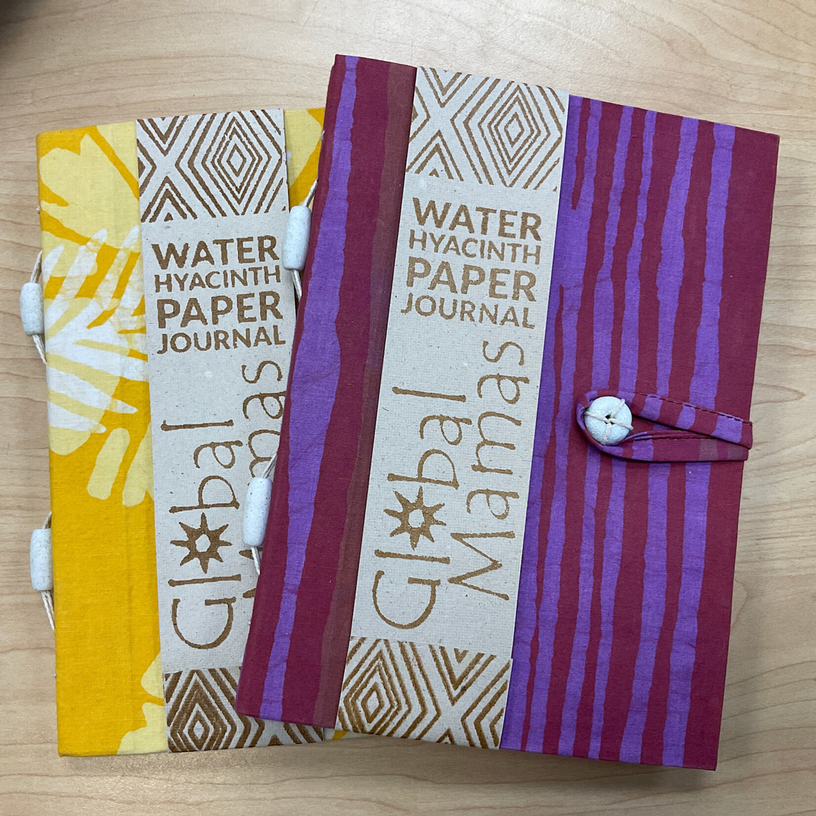 Global Mamas Journal-Large: Water Hyacinth Natural Paper-Assorted Batik