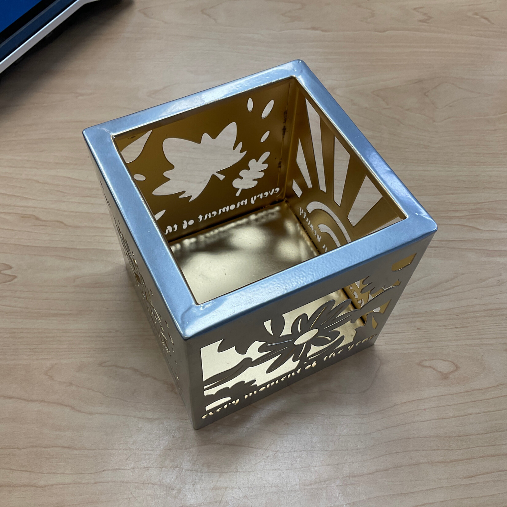 Ten Thousand Villages Four Seasons Cube Candleholder