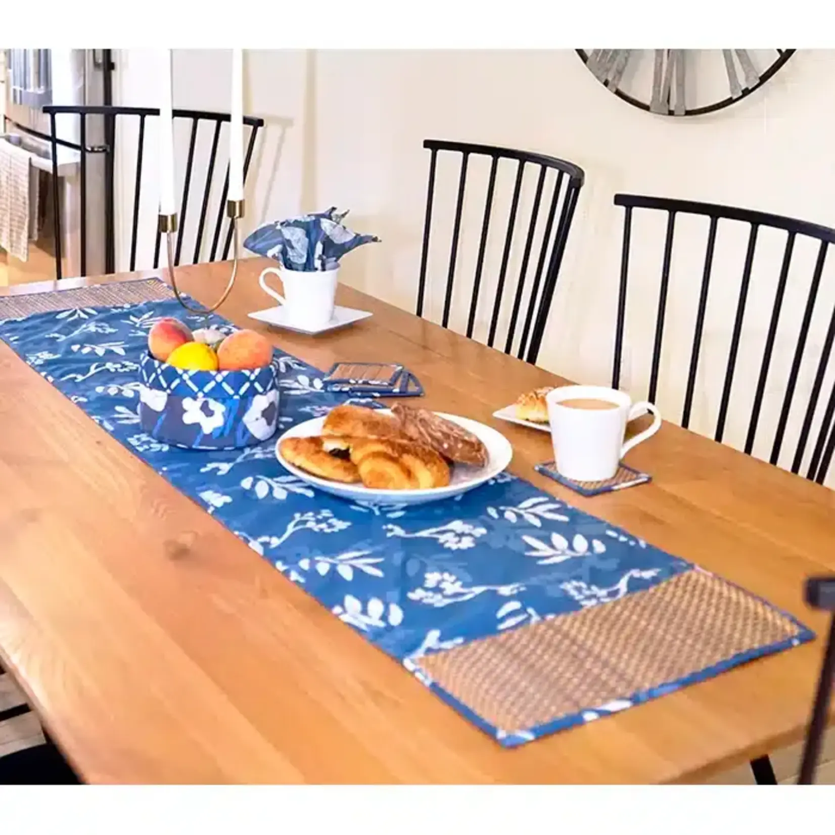 Global Mamas Table Runner-Water Hyacinth-Short-Canopy- Blue-Organic