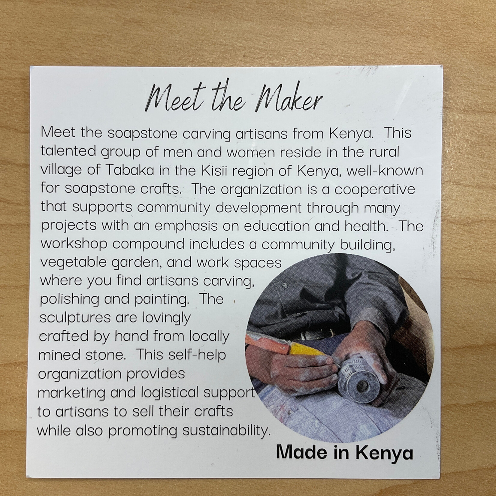 Global Crafts Soapstone Hand-Carved Tall Round Candle Holder