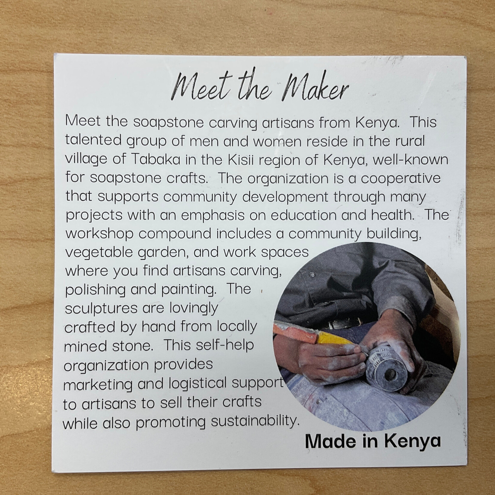 Global Crafts Soapstone Hand-Carved Tall Round Candle Holder