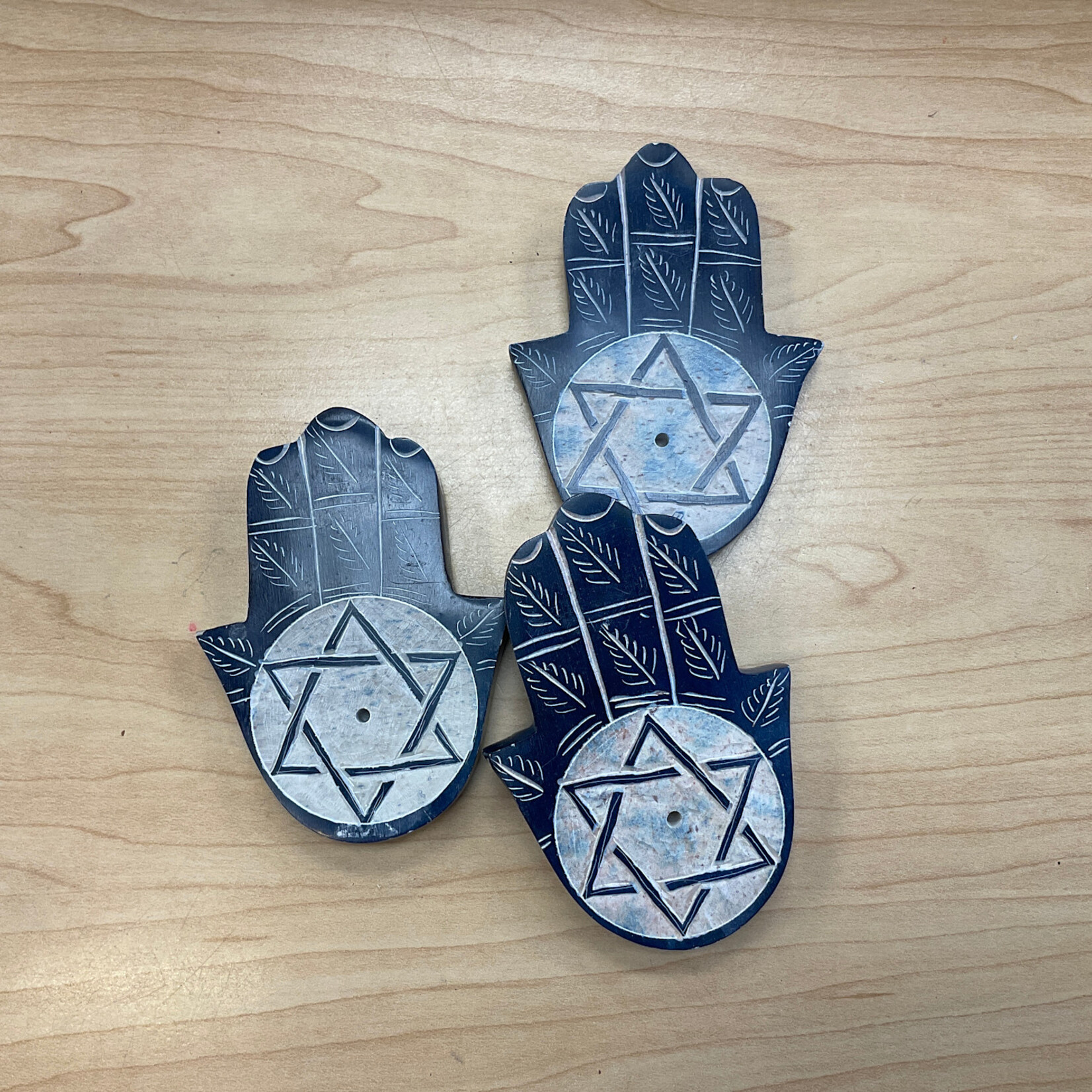 Global Crafts Handcarved Soapstone Star of David Incense Holder