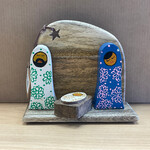 Global Crafts Handpainted Holy Family Mango Wood Nativity Set- 4 pieces