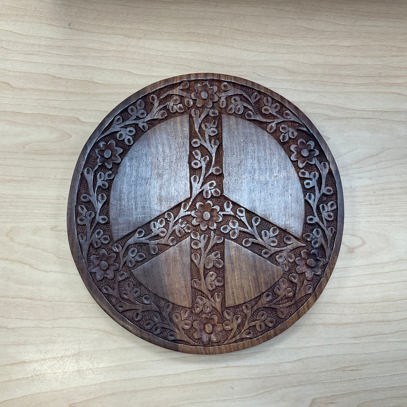 Serrv Floral Peace Shesham Trivet