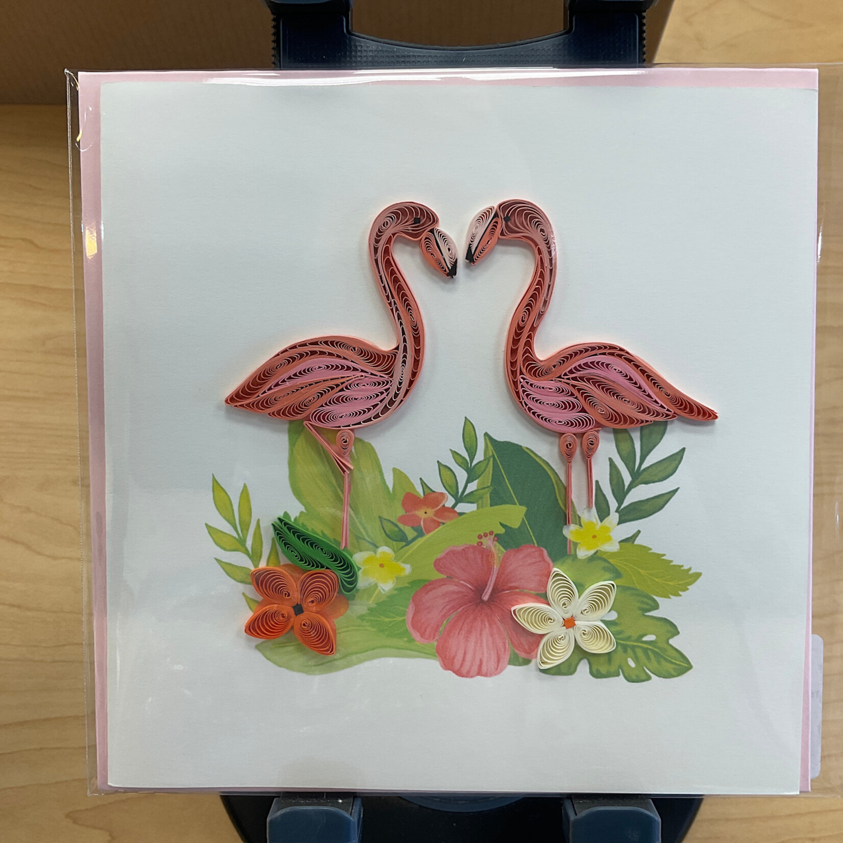 Quilling Card Tropical Flamingos Quilled Card